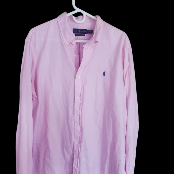 RALPH LAUREN MENS XL BUTTON DOWN PINK COLLARD SHIRT - Picture 3 of 6